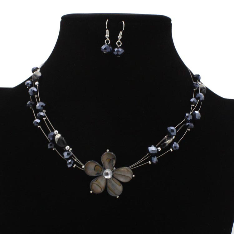 Fashion Black Flower Decorated Multi-layer Jewelry Sets,Jewelry Sets