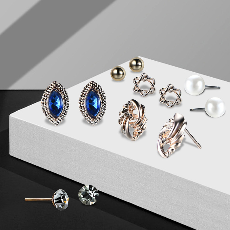 Fashion Rose Gold Geometric Shape Decorated Earrings Sets,Earrings set