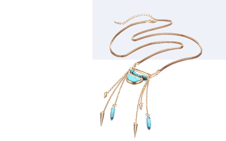 Trendy Gold Color Bullet&tassel Decorated Long Necklace,Multi Strand Necklaces
