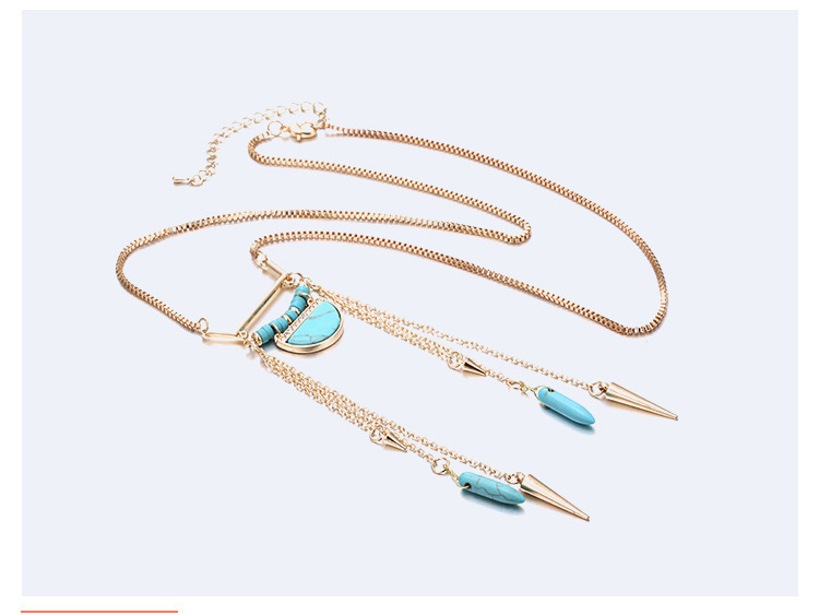 Trendy Gold Color Bullet&tassel Decorated Long Necklace,Multi Strand Necklaces