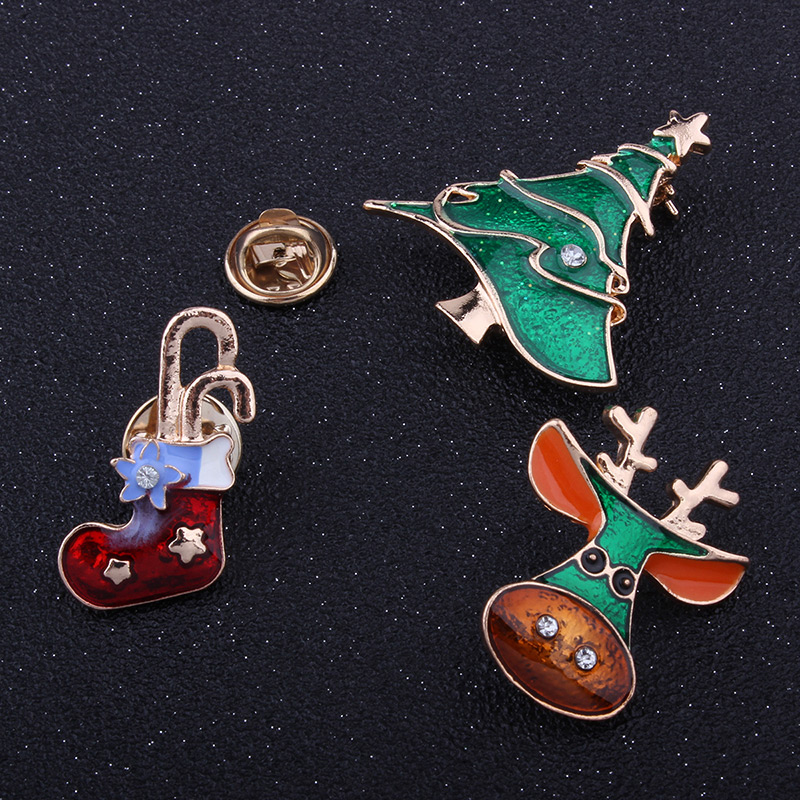 Lovely Multi-color Christmas Element Decorated Brooch (3pcs),Korean Brooches