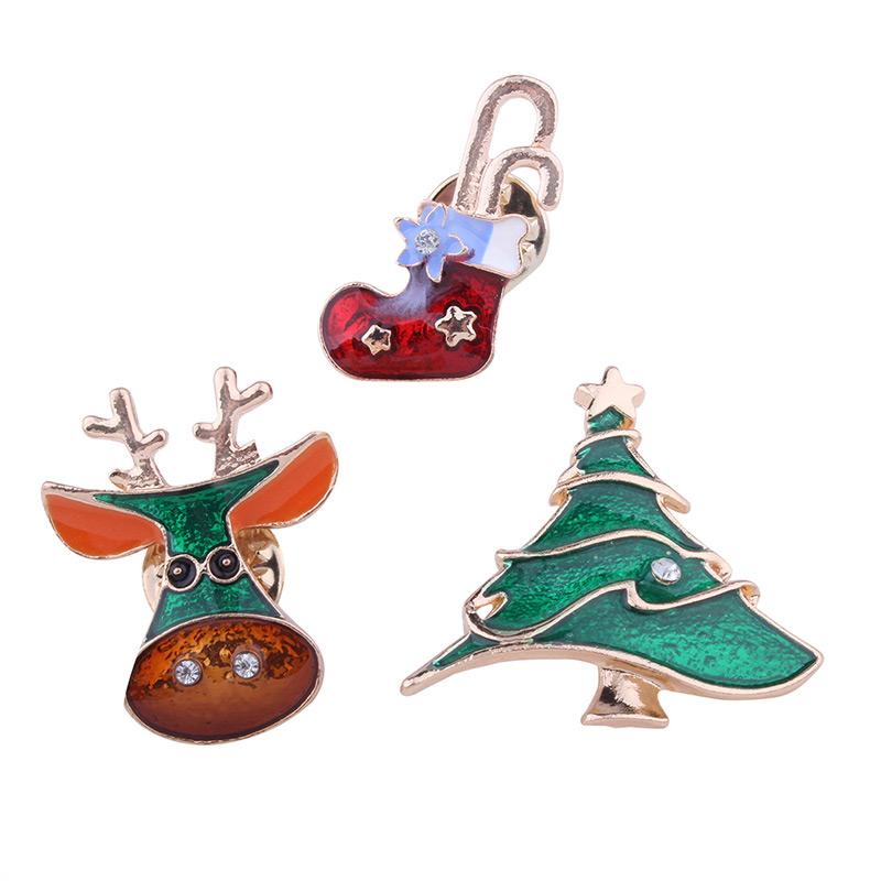 Lovely Multi-color Christmas Element Decorated Brooch (3pcs),Korean Brooches