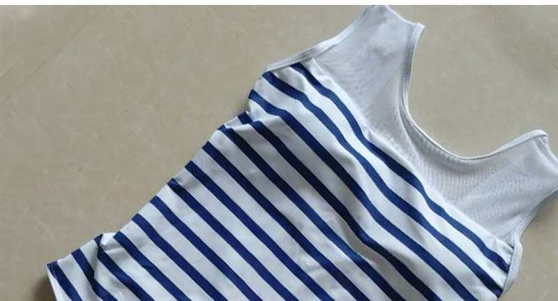 Sexy Blue+white Stripe Pattern Decorated Simple Bikini,One Pieces