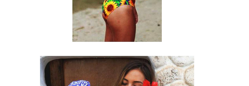 Sexy Multi-color Sunflower Pattern Decorated Bikini,One Pieces