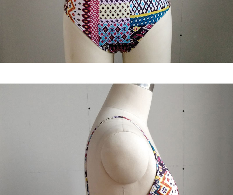 Sexy Multi-color Color Matching Decorated V Neckline Bikini,One Pieces