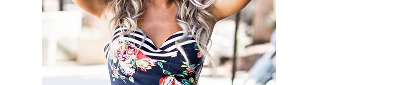 Sexy Multi-color Flower Pattern Decorated Backless Bikini,Swimwear Sets