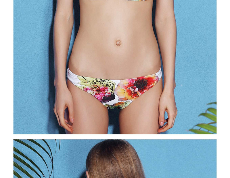 Sexy Multi-color Flower Pattern Decorated Split Bikini,Bikini Sets