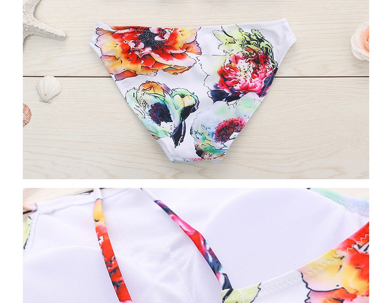 Sexy Multi-color Flower Pattern Decorated Split Bikini,Bikini Sets