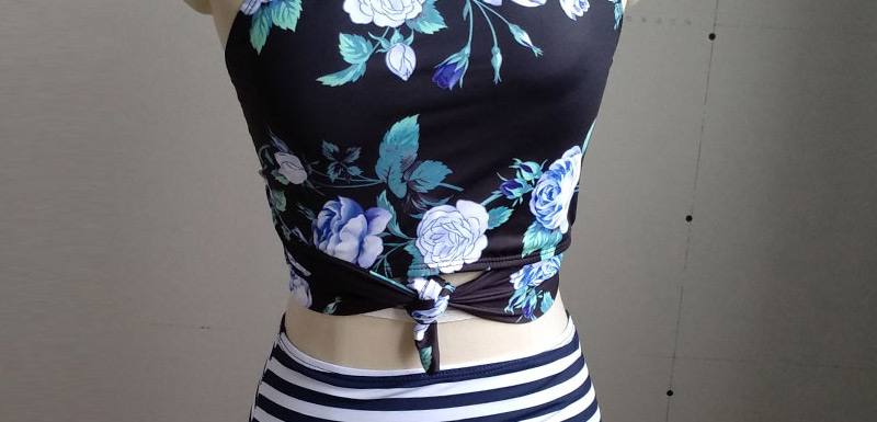 Sexy Multi-color Flower Pattern Decorated Off-the-shoulder Bikini,Bikini Sets