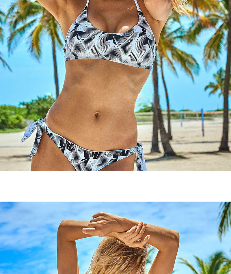 Sexy Black+white Rhombus Pattern Decorated Simple Bikini,Bikini Sets