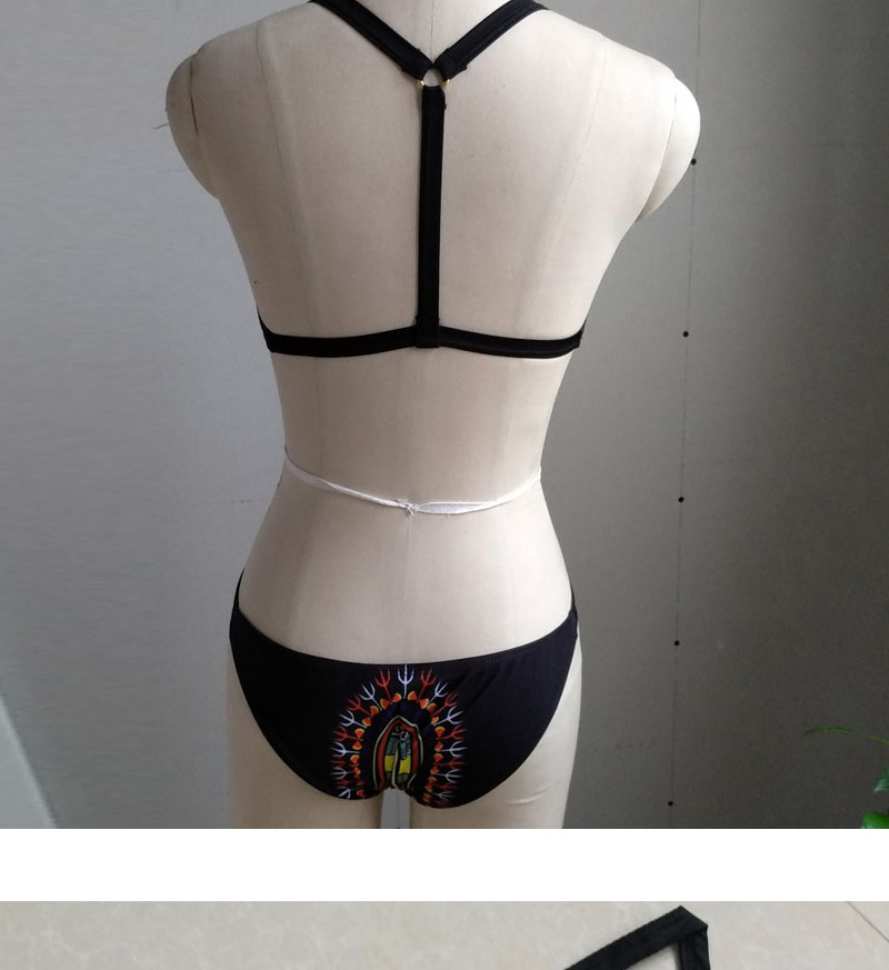 Sexy Black Irregular Shape Pattern Decorated Bikini,Bikini Sets