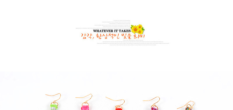 Fashion Multi-color Color Matching Decorated Long Tassel Earrings,Drop Earrings