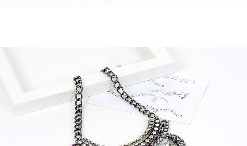 Vintage Purple Tassel Decorated Necklace,Bib Necklaces