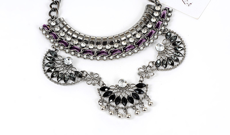 Vintage Purple Tassel Decorated Necklace,Bib Necklaces