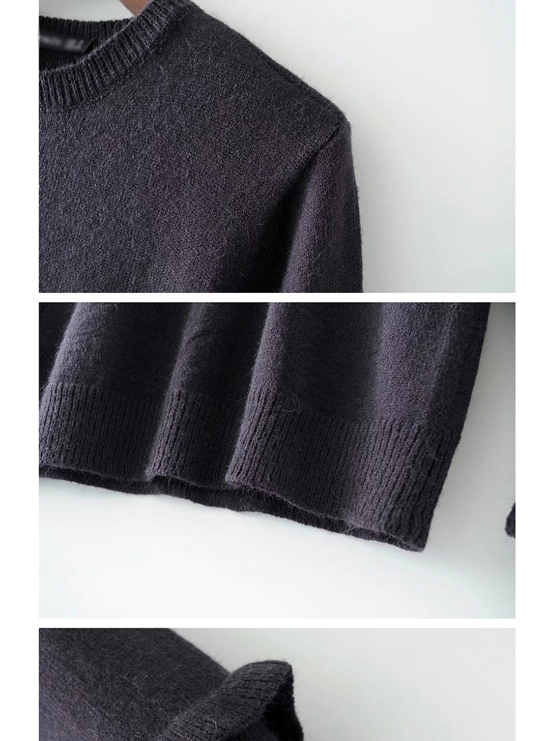 Fashion Black Pure Color Decorated Sweater,Sweater