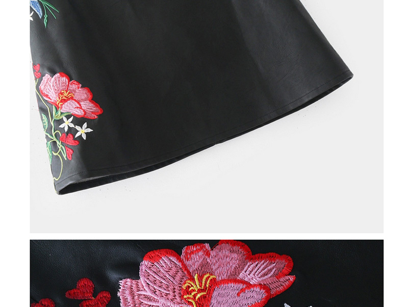 Sexy Black Embroidery Decorated Skirt,Skirts