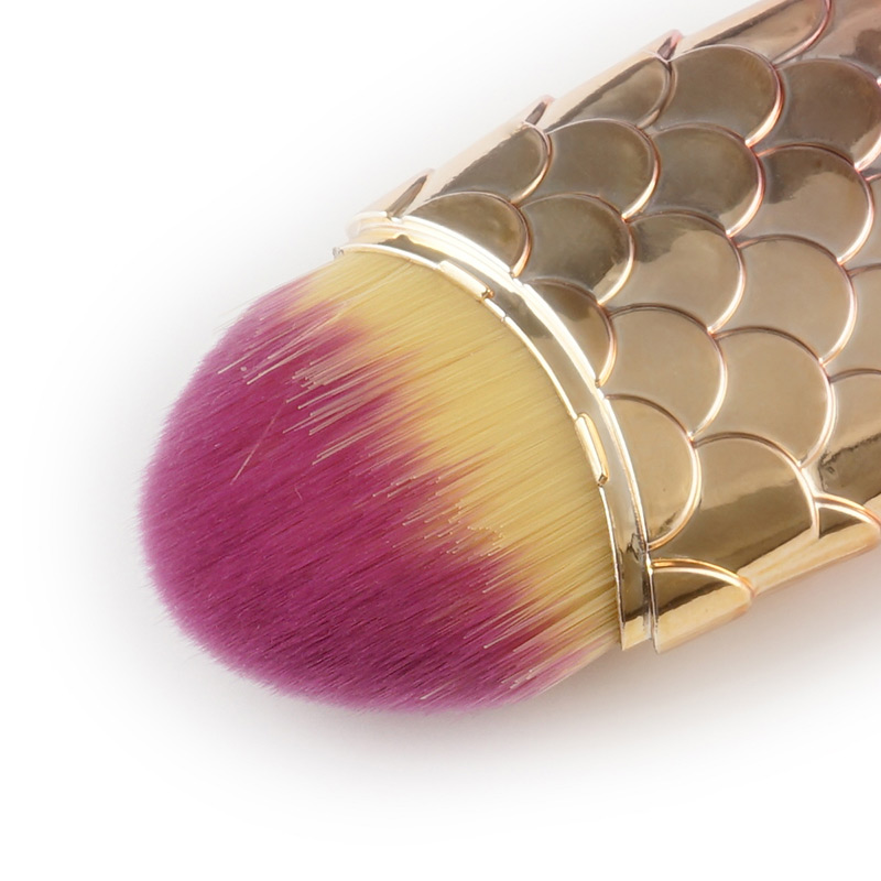 Lovely Gold Color+purple Fish Shape Decorated Brush,Beauty tools