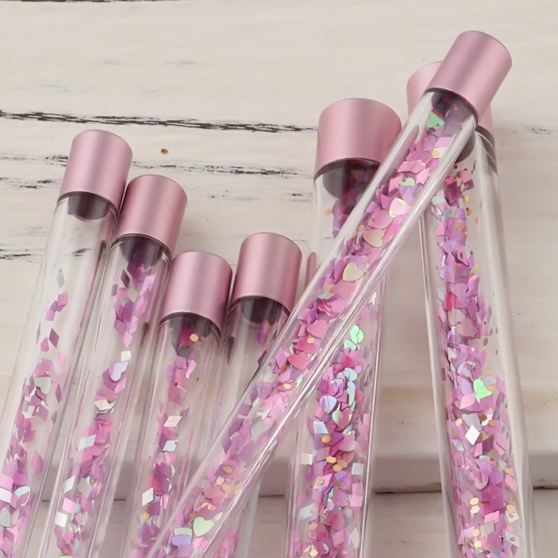 Lovely Pink+purple Paillette Decorated Brush (7pcs),Beauty tools