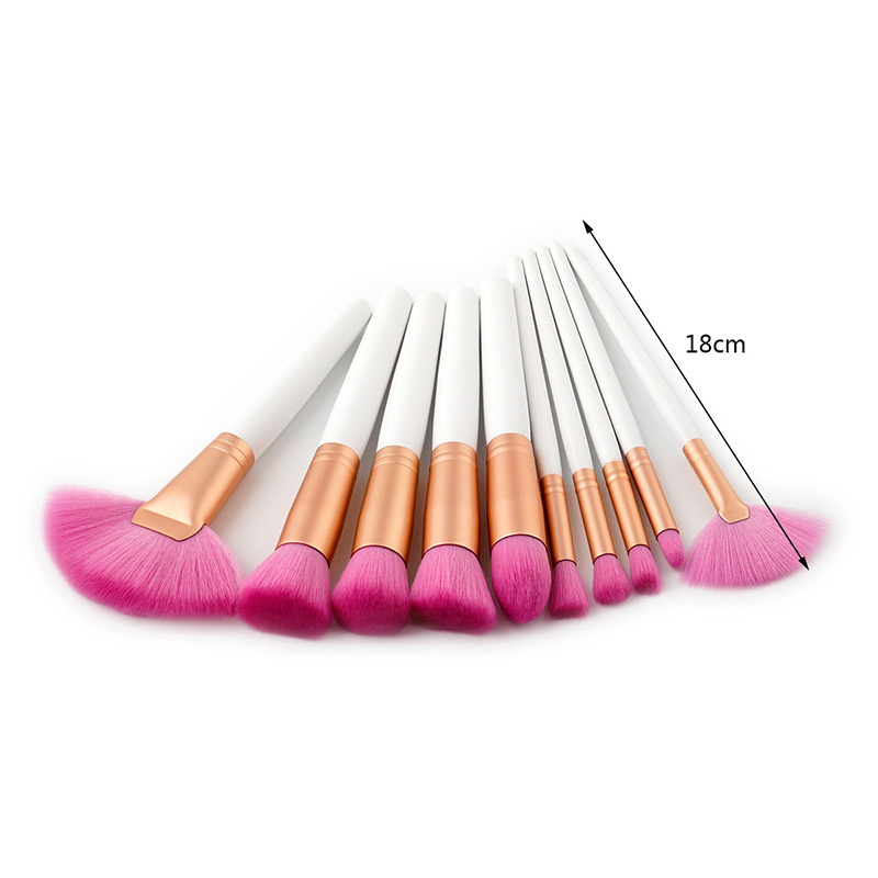Fashion White Color-matching Decorated Brush (10pcs),Beauty tools