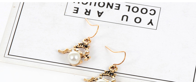 Elegant Gold Color Deer Shape Decorated Earrings,Drop Earrings