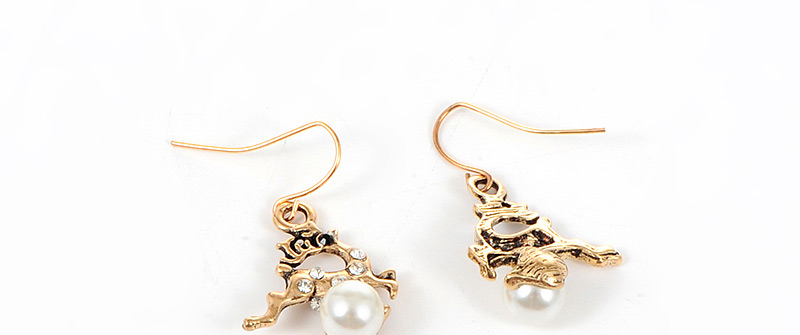 Elegant Gold Color Deer Shape Decorated Earrings,Drop Earrings