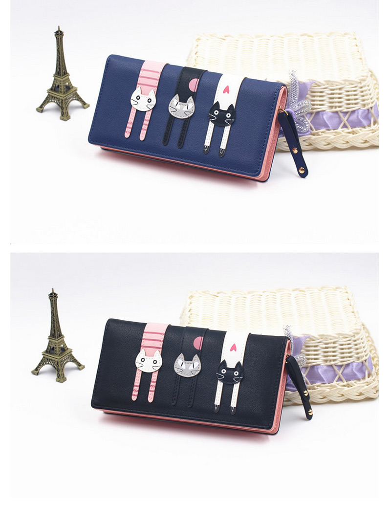Cute Pink Cat Pattern Decorated Wallet,Wallet