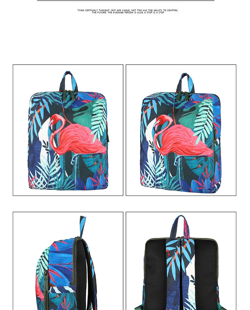 Fashion Multi-color Flamingo Pattern Decorated Backpack,Backpack
