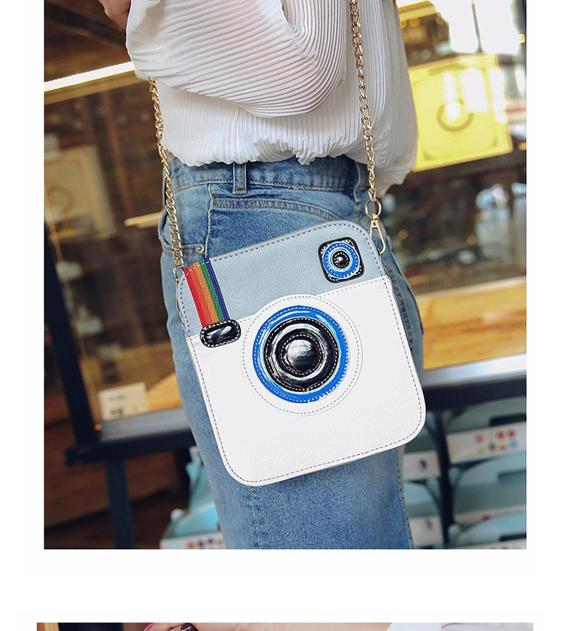 Fashion White Camera Shape Decorated Shoulder Bag,Messenger bags