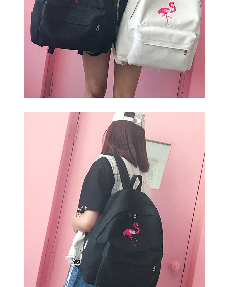 Fashion White Flamingo Pattern Decorated Backpack,Backpack