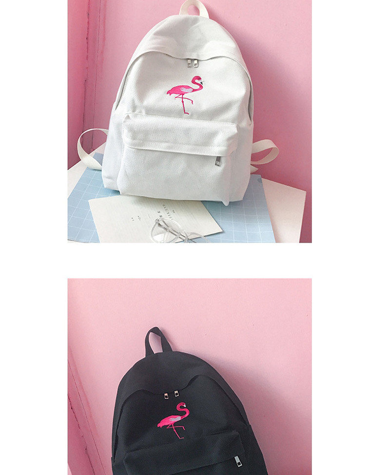 Fashion Black Flamingo Pattern Decorated Backpack,Backpack