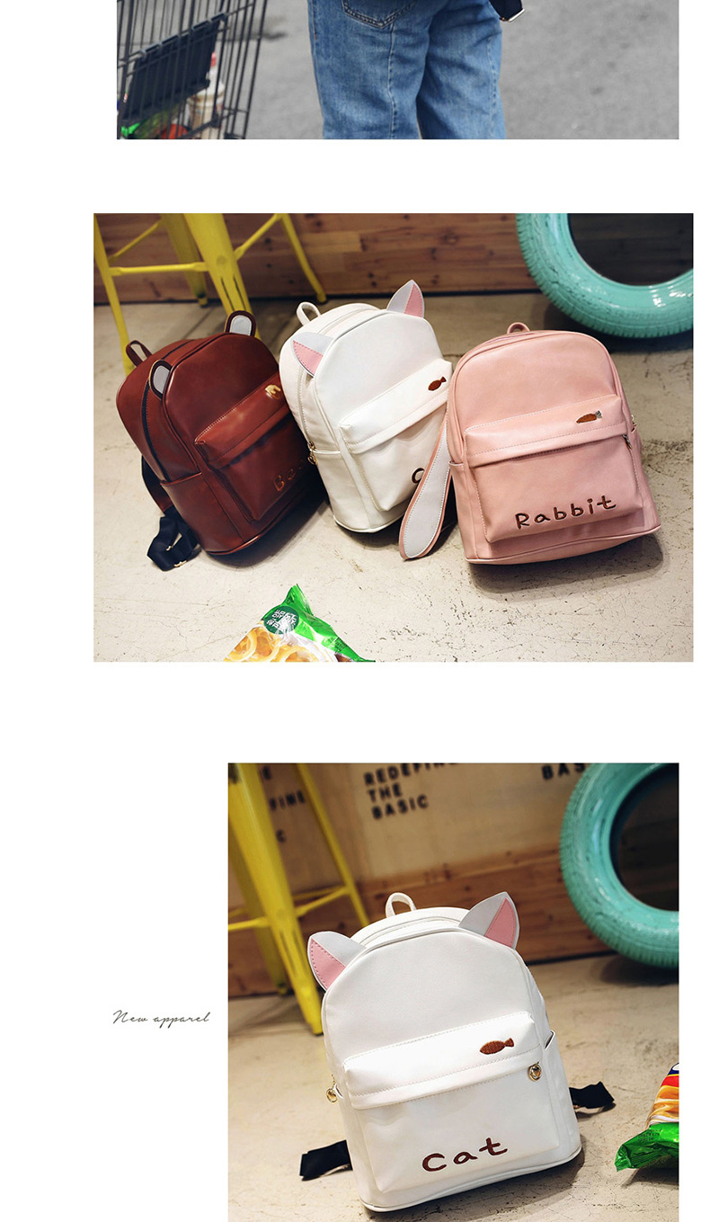 Fashion White Cat Ear Shape Decorated Backpack,Backpack