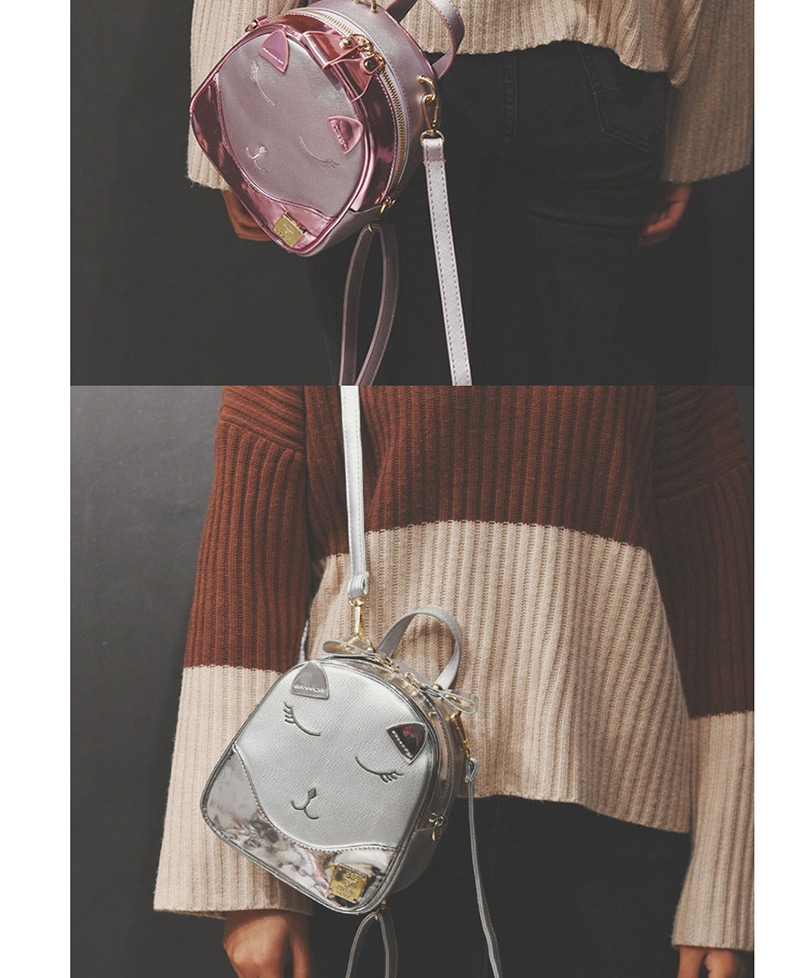 Fashion Champagne Cat Shape Decorated Shoulder Bag,Backpack
