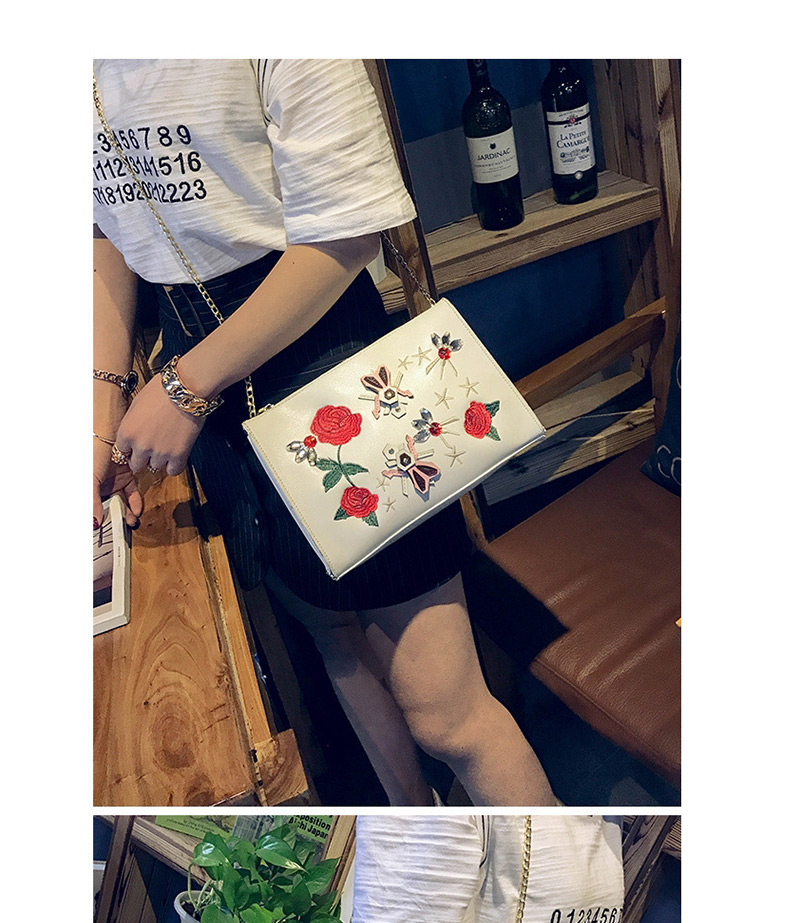 Fashion White Flower Shape Decorated Shoulder Bag,Handbags
