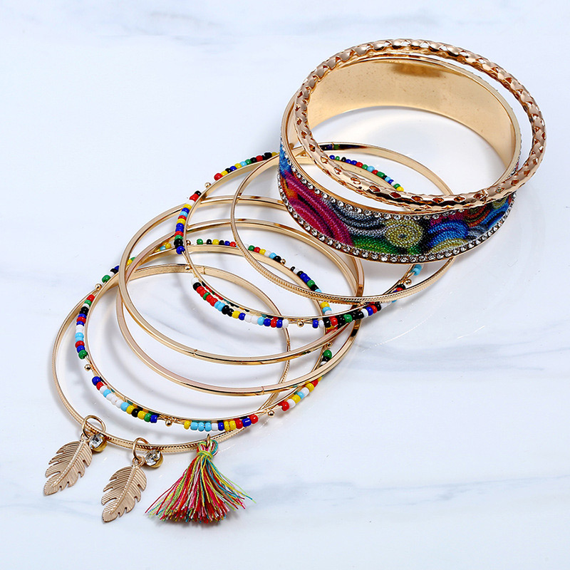 Fashion Multi-color Tassel Decorated Bracelet (8 Pcs ),Beaded Bracelet