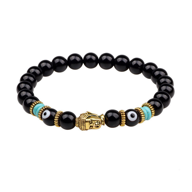 Fashion Black+gold Color Buddha Head Decorated Bracelet,Fashion Bracelets