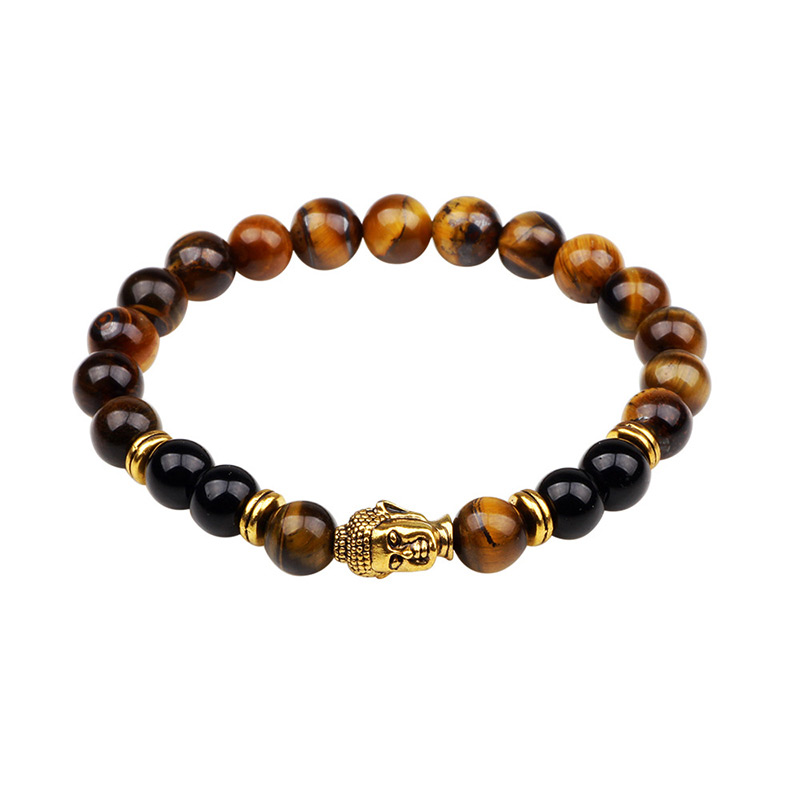 Fashion Black+gold Color Buddha Head Decorated Bracelet,Fashion Bracelets