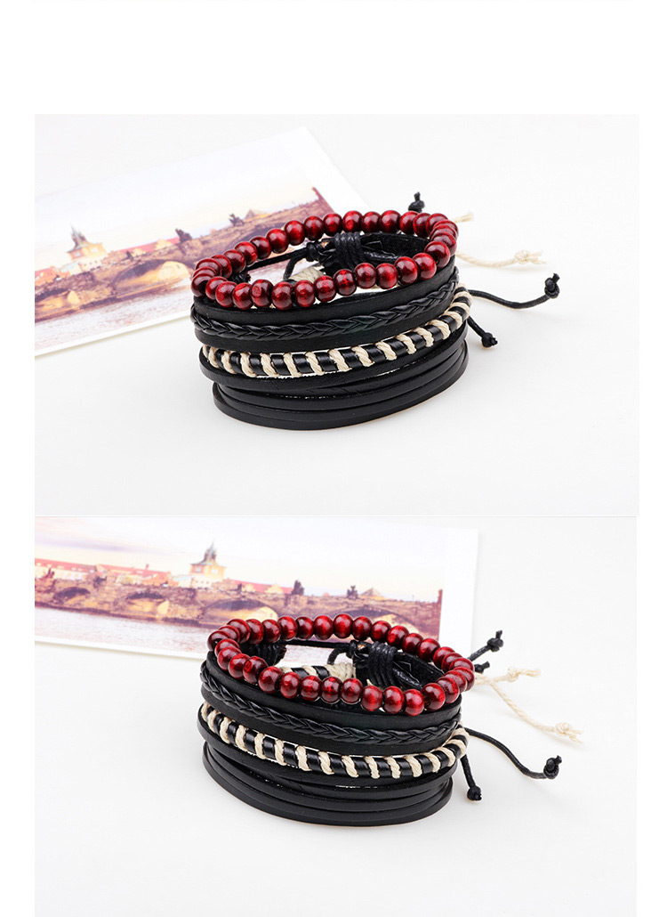 Fashion Black Color Matching Decorated Bracelet ((4 Pcs)),Fashion Bracelets
