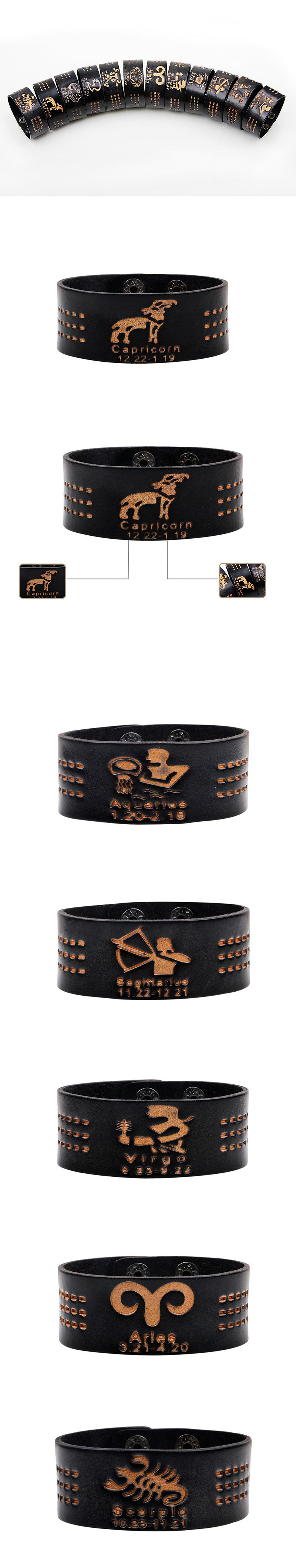 Fashion Black Taurus Pattern Decorated Bracelet,Fashion Bracelets