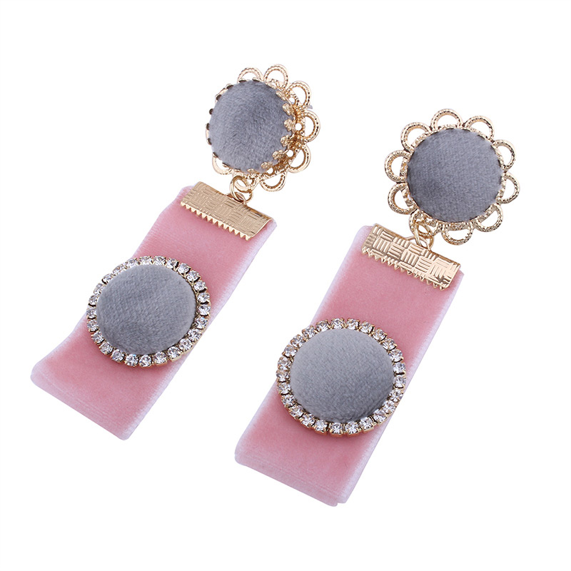 Lovely Pink Color-matching Decorated Earrings,Drop Earrings