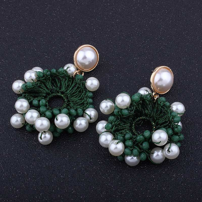 Fashion Green Hollow Out Decorated Earrings,Drop Earrings