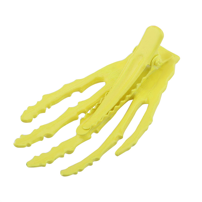 Personality Yellow Hand Bone Shape Decorated Hair Clip,Hairpins