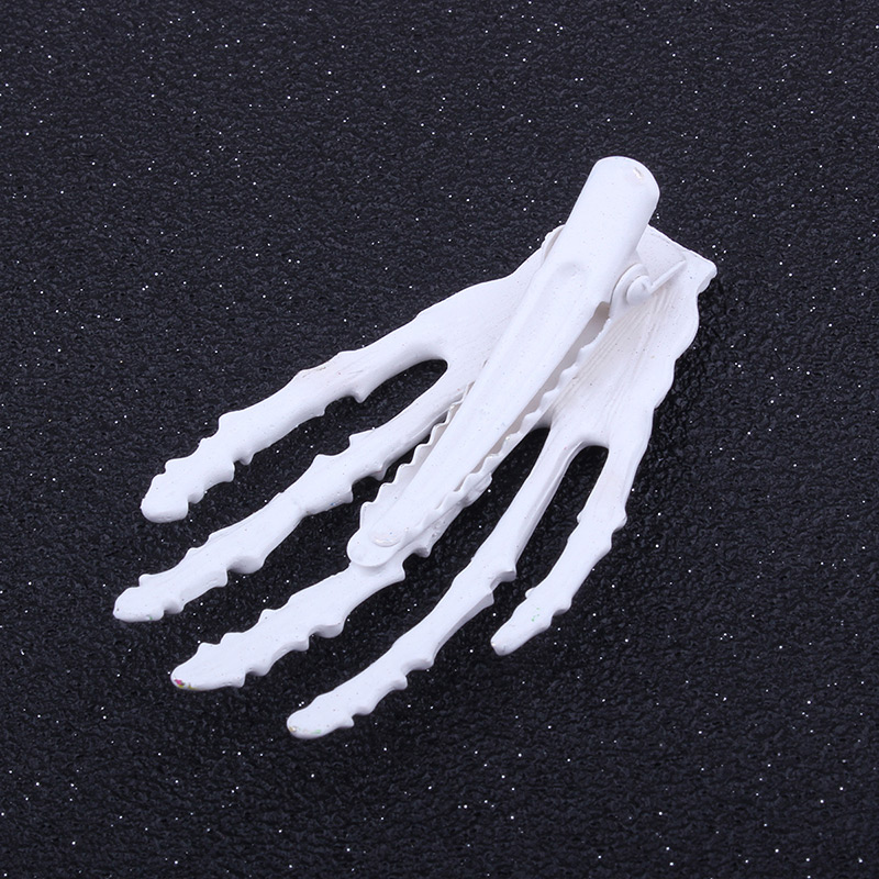 Personality White Hand Bone Shape Decorated Hair Clip,Hairpins