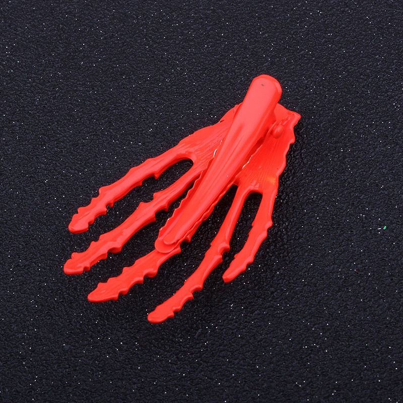 Personality Red Hand Bone Shape Decorated Hair Clip,Hairpins