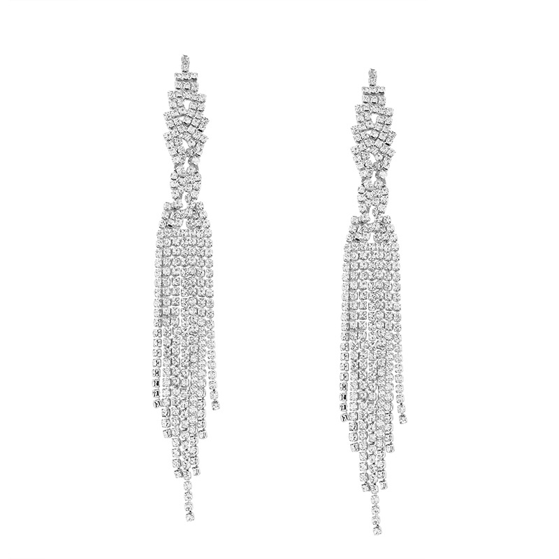 Fashion Silver Color Tassel Decorated Earrings,Drop Earrings