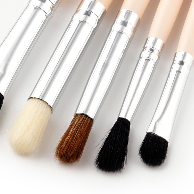 Fashion Light Tan Sector Shape Decorated Makeup Brush (6 Pcs),Beauty tools