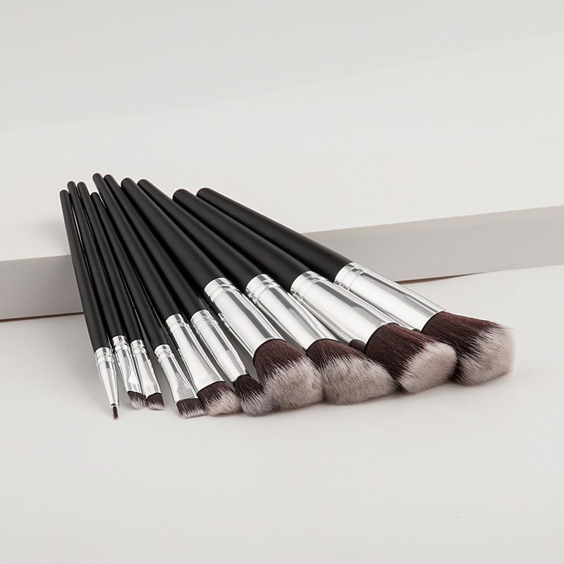 Fashion Black Pure Color Decorated Makeup Brush ( 10 Pcs ),Beauty tools