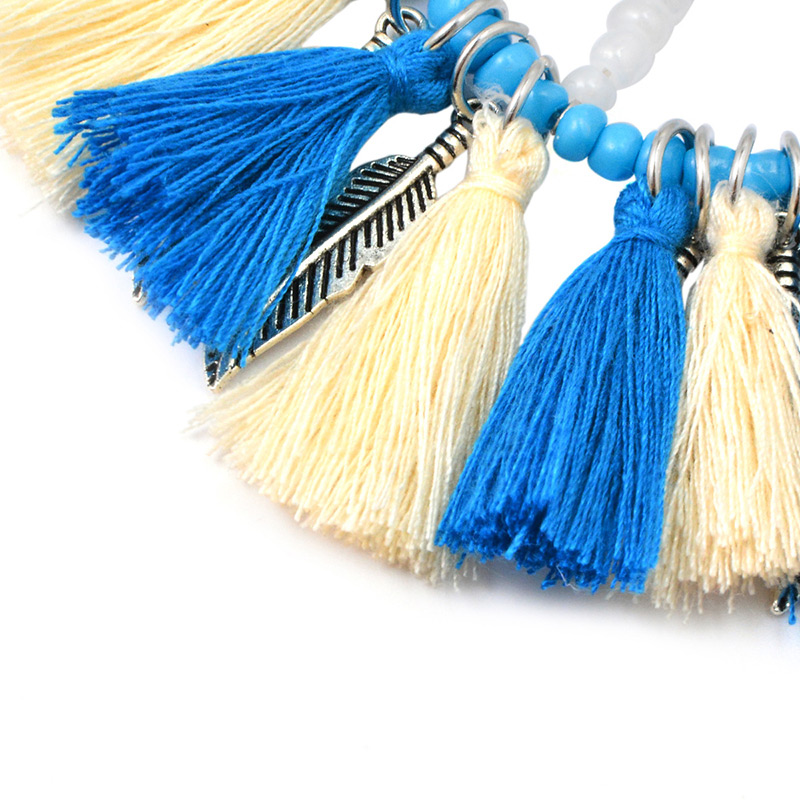 Fashion Brown Tassel Decorated Necklace,Thin Scaves