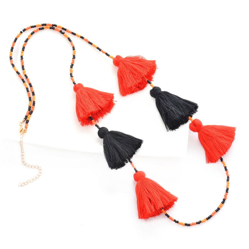 Fashion Multi-color Tassel Decorated Color Matching Necklace,Thin Scaves