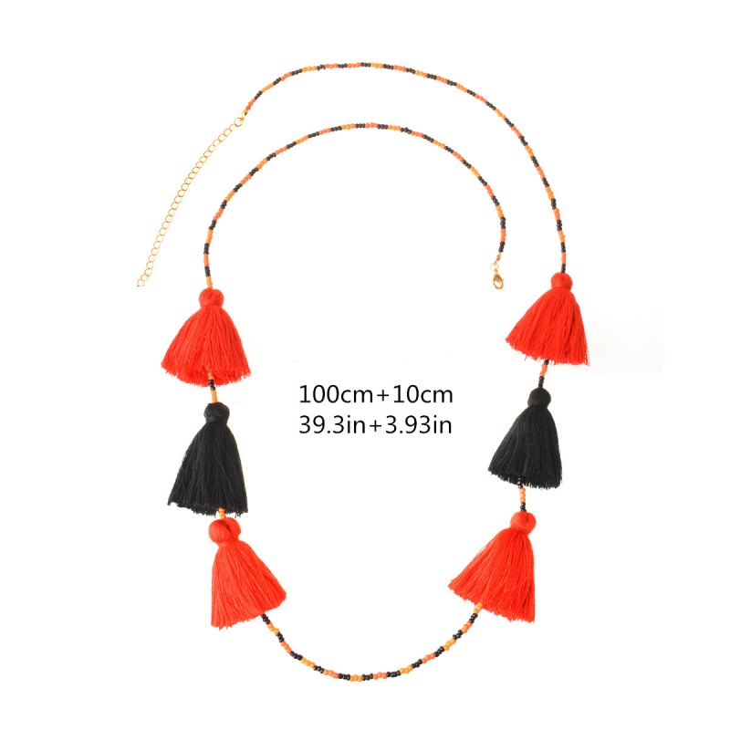 Fashion Multi-color Tassel Decorated Color Matching Necklace,Thin Scaves