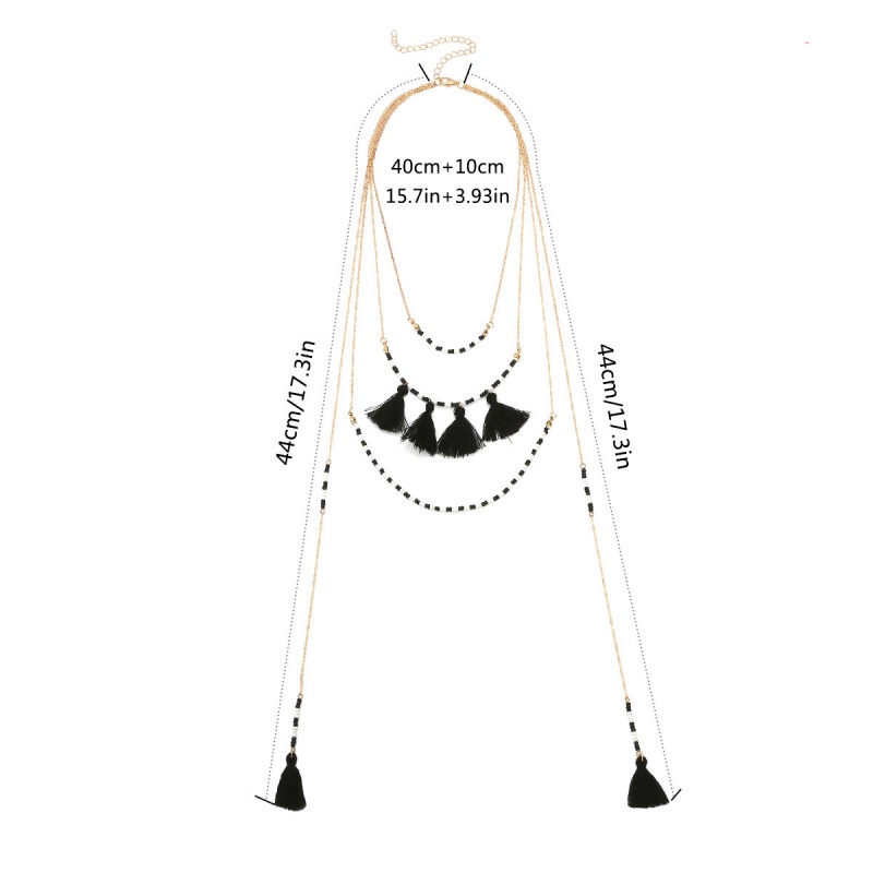 Fashion Gold Color Tassel Decorated Multi-layer Necklace,Chains